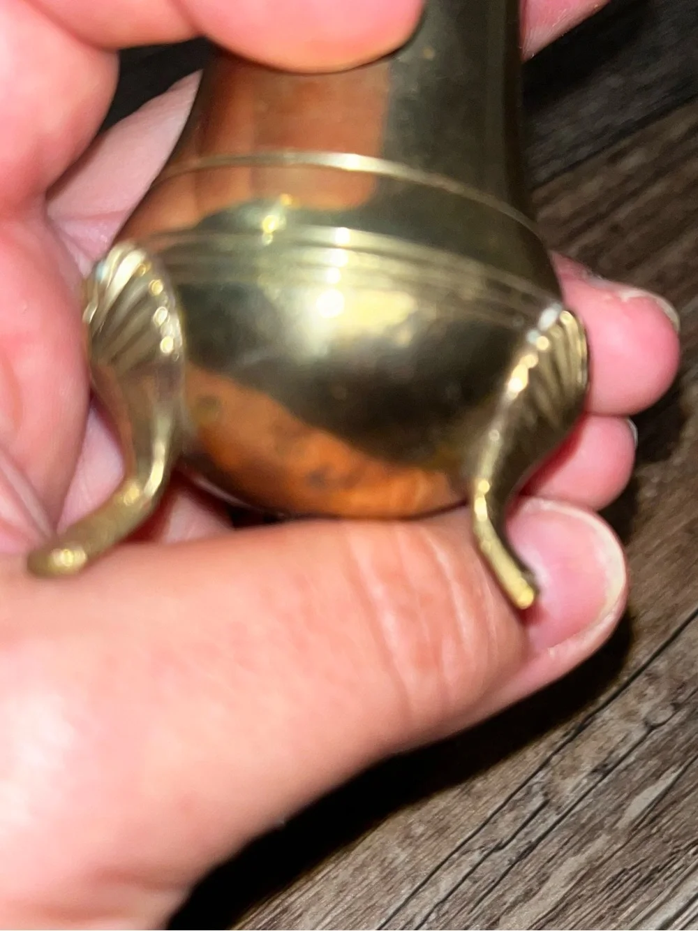 Vintage MCM Solid Brass Salt and Pepper Shakers with Lined Screw-On Lid